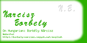 narcisz borbely business card